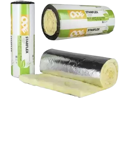 Vata minerala de sticla Ode Starflex cu folie de Aluminiu 50mm x1.2x12m 14.4 m²