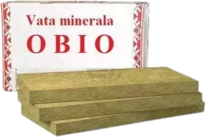 Vata minerala OBIO 135kg/m³ 1000x600x100 mm, 2 foi -1.2m²